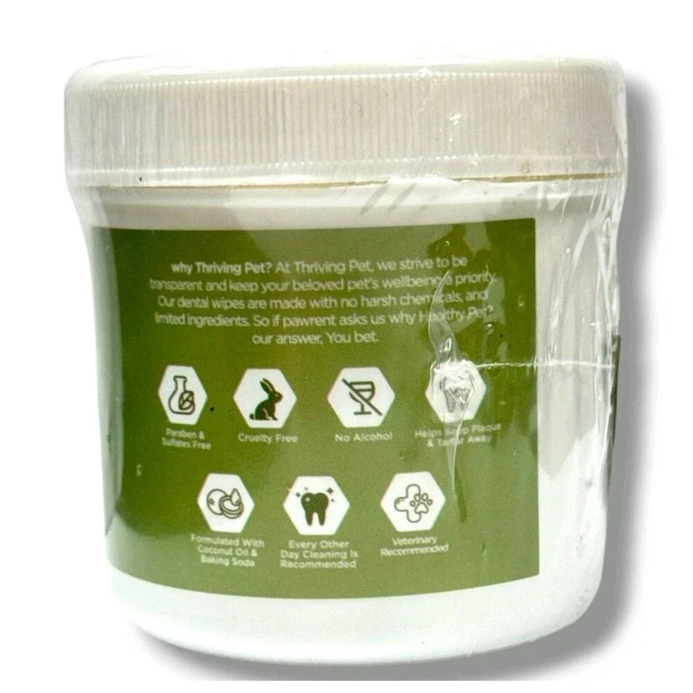 *Thriving Pet Clean Grin 50 Dog & Cat Dental Wipes -New Sealed-